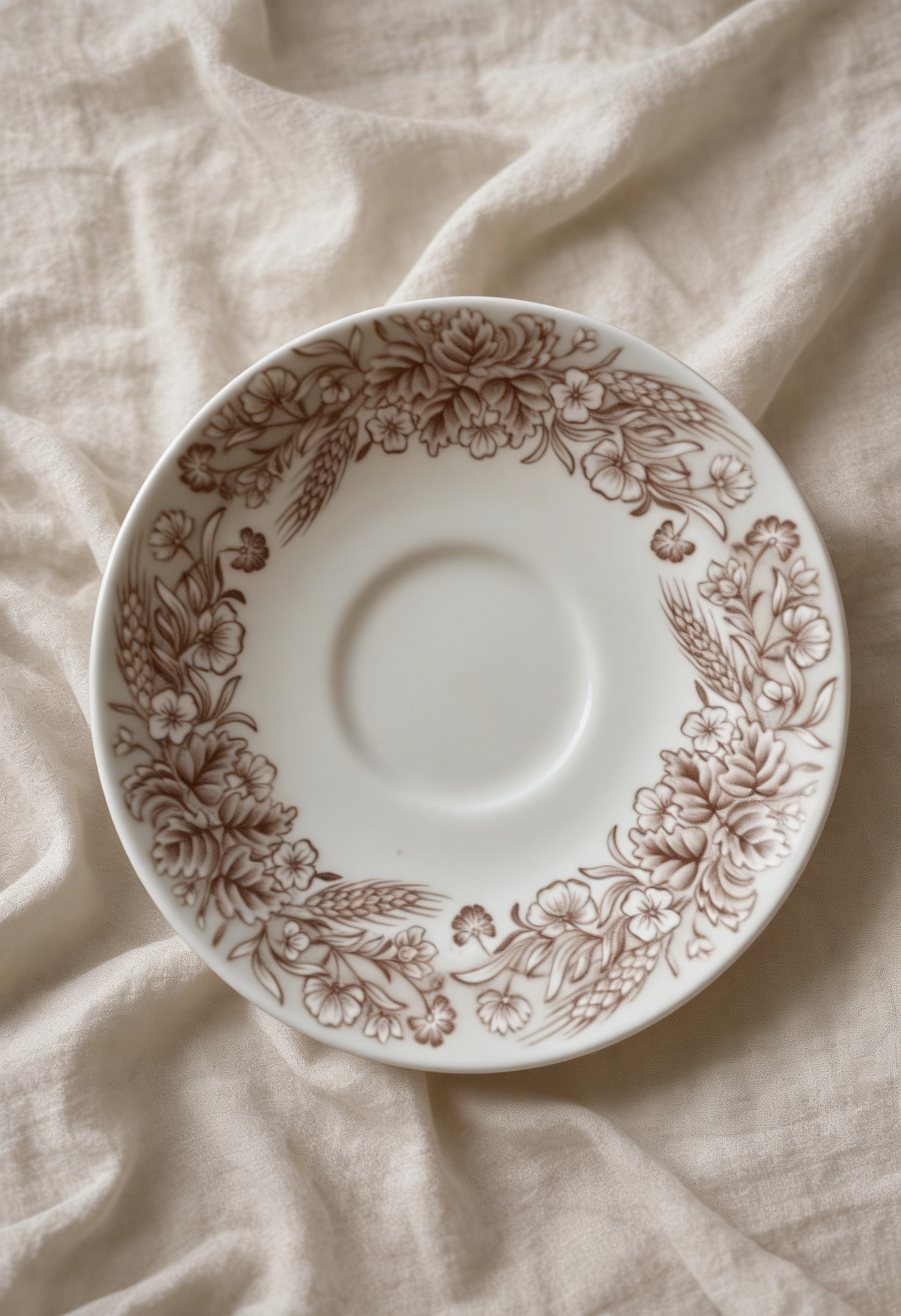 Brown Transferware Saucer