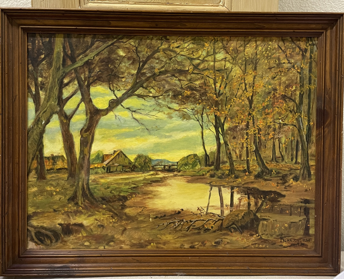 Framed Creek Painting