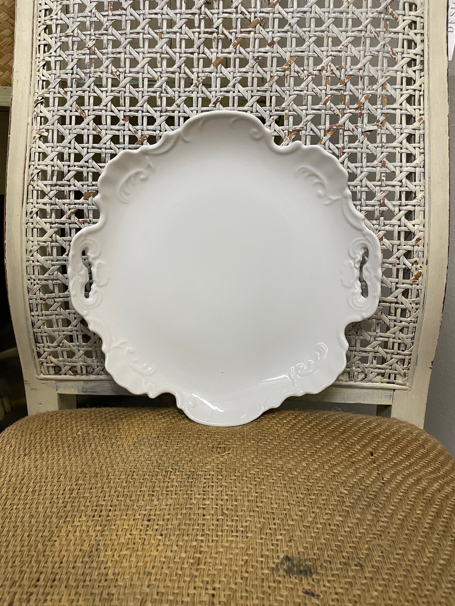White Scalloped Plate