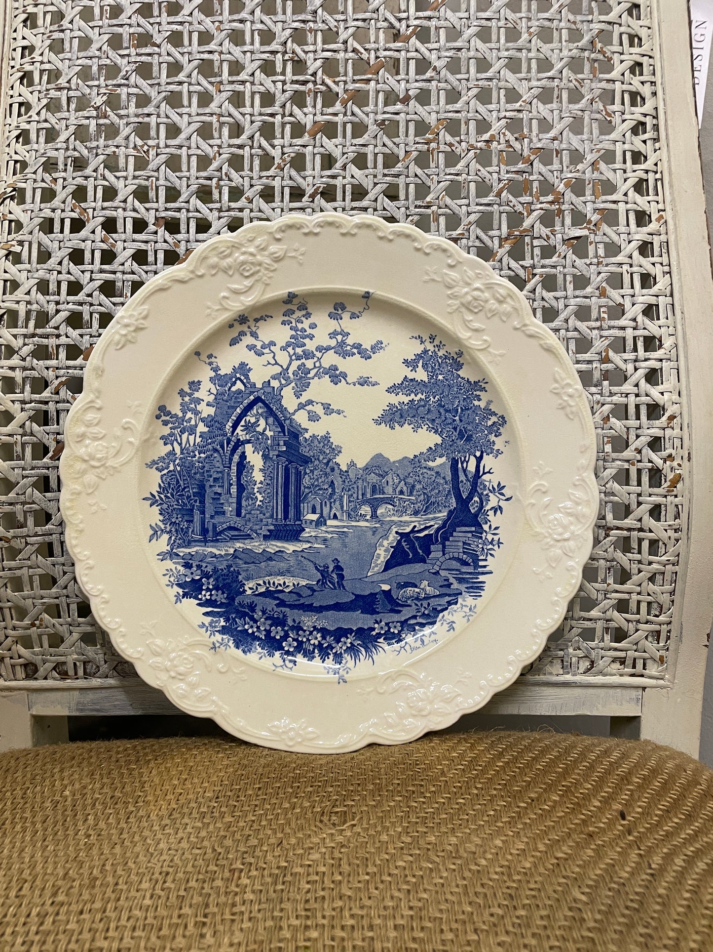 Blue English Abbey Dinner Plate