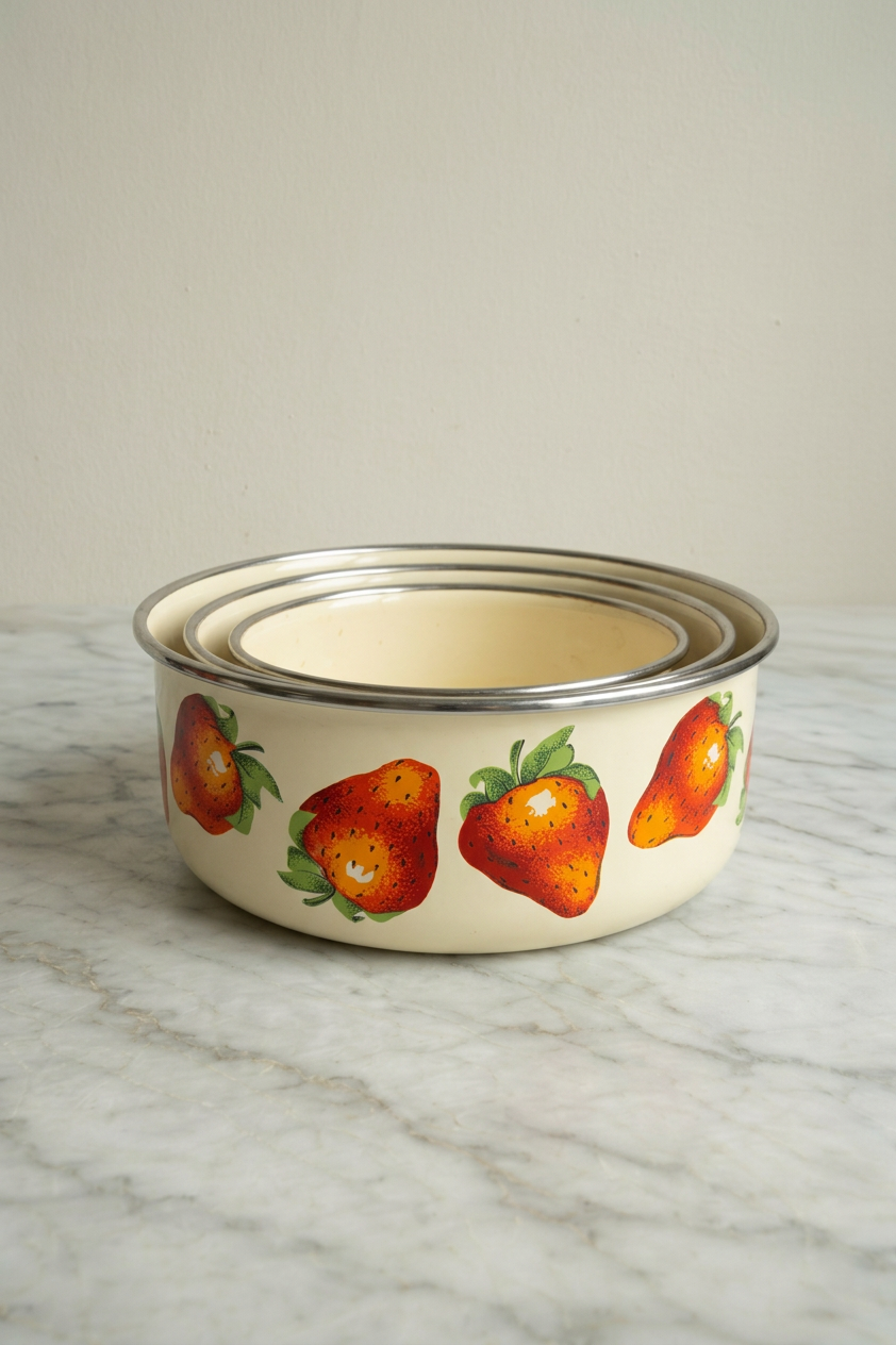 Strawberry Enamel Nesting Bowls