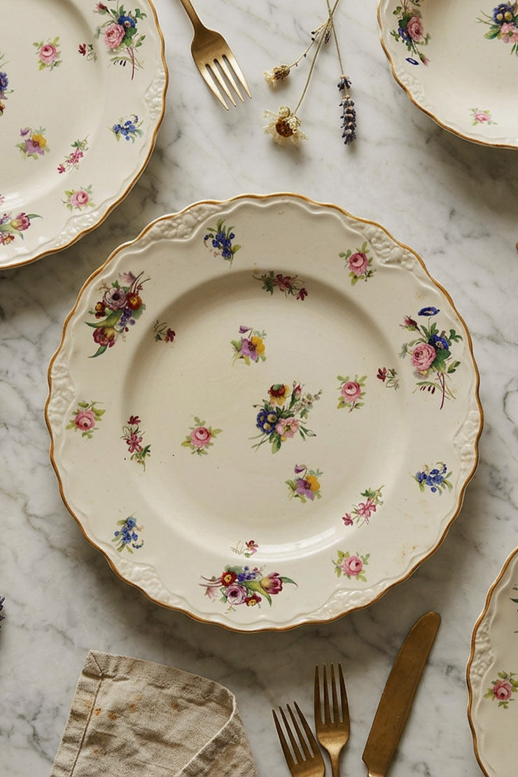 Vintage Floral Appetizer Plate