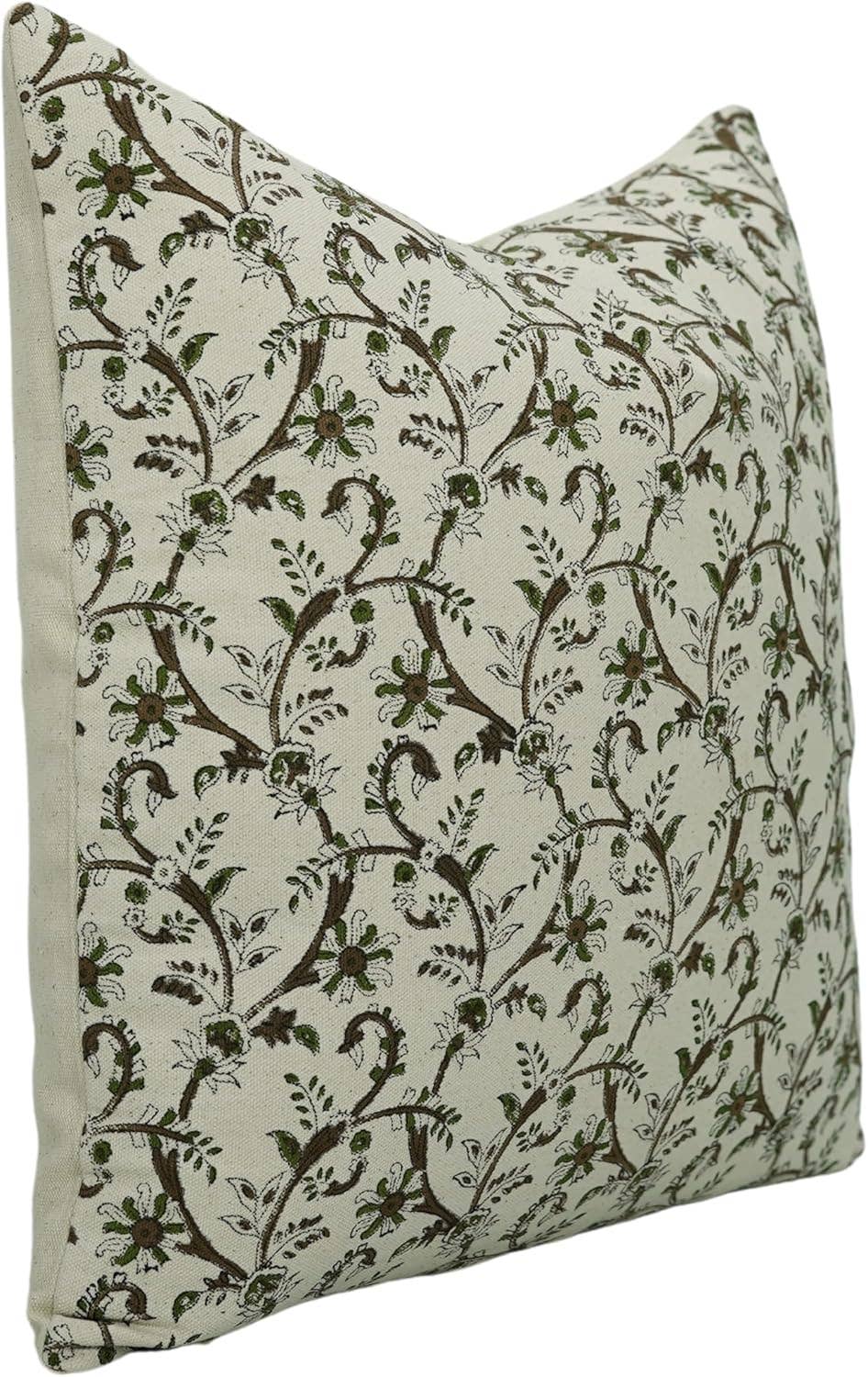 Stylish Block Print Duck Canvas Pillow Cover - Varanasi