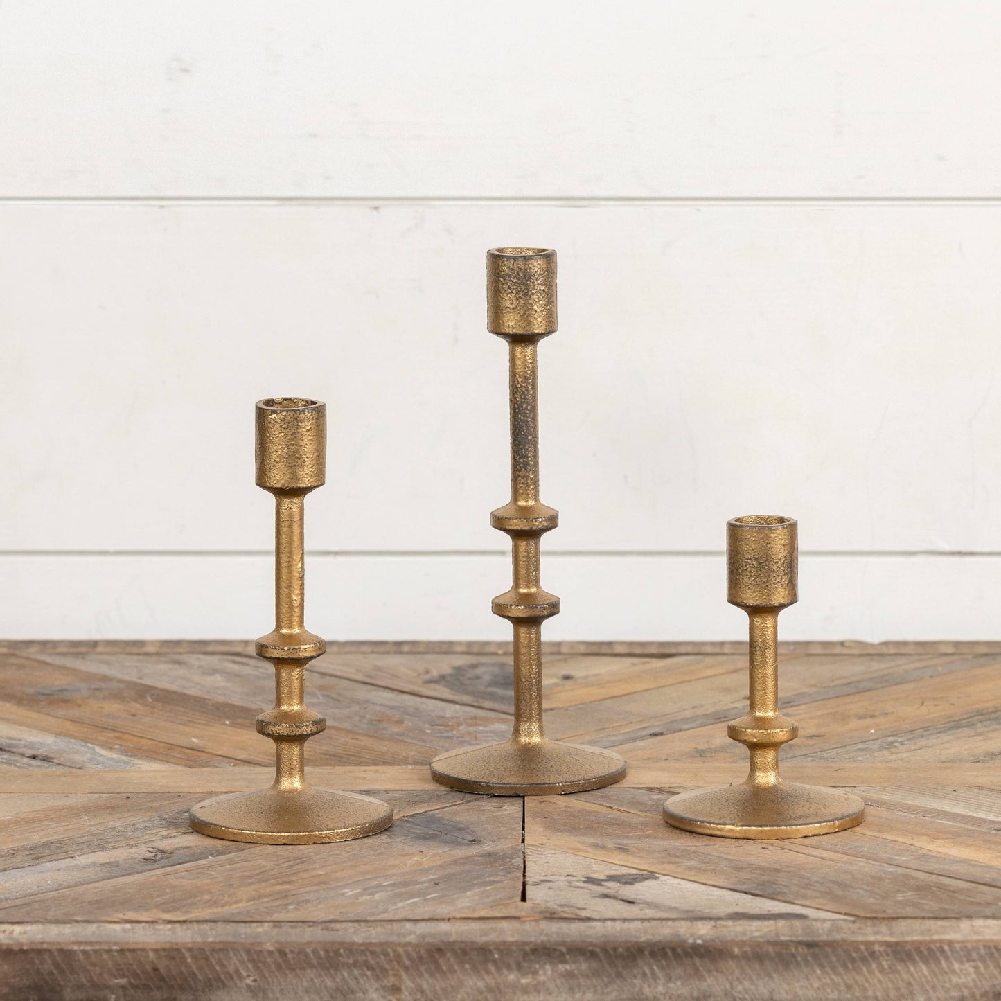 Aged Gold Taper Candlestick
