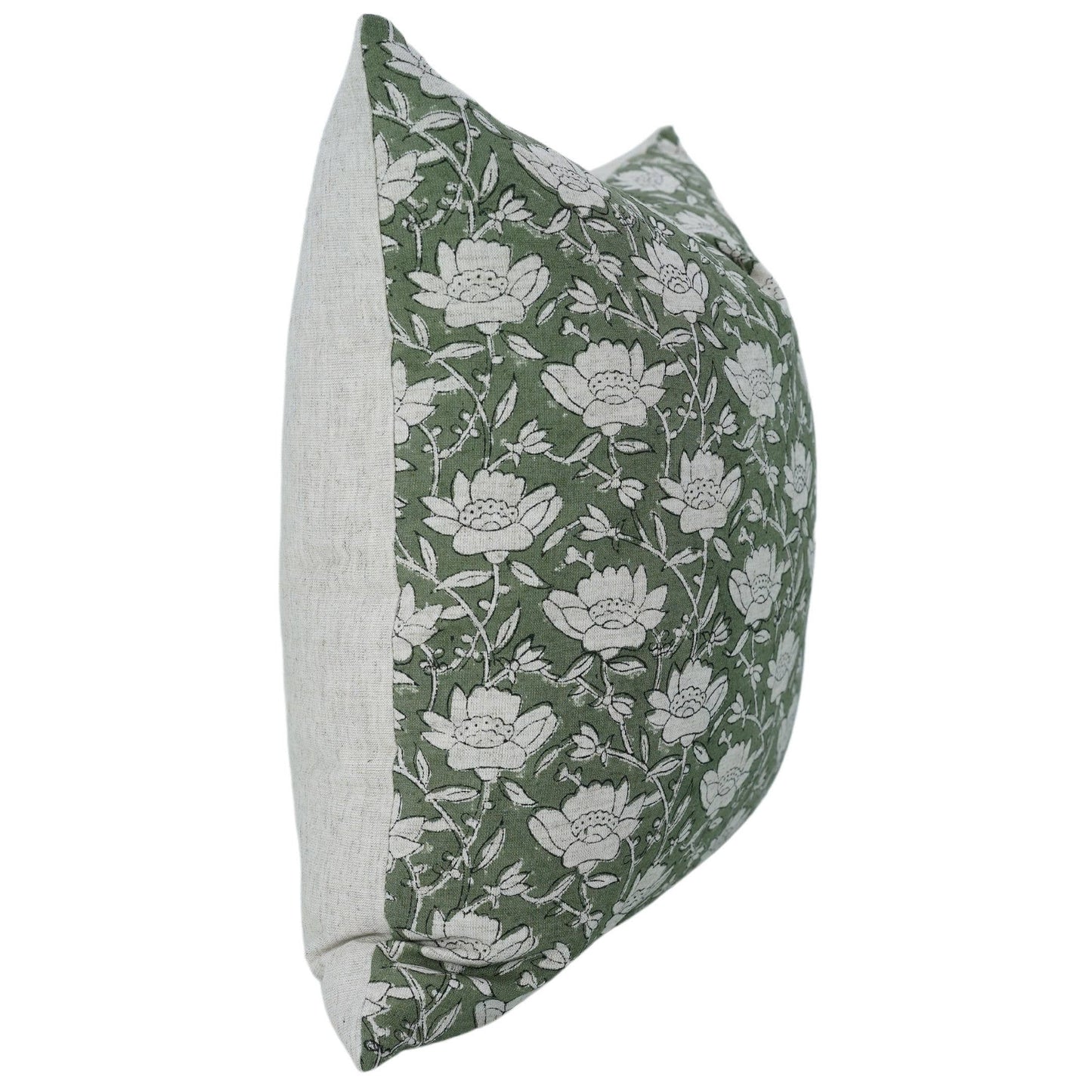 Boho Block Print Cotton Linen Pillow Cover - Dhruv