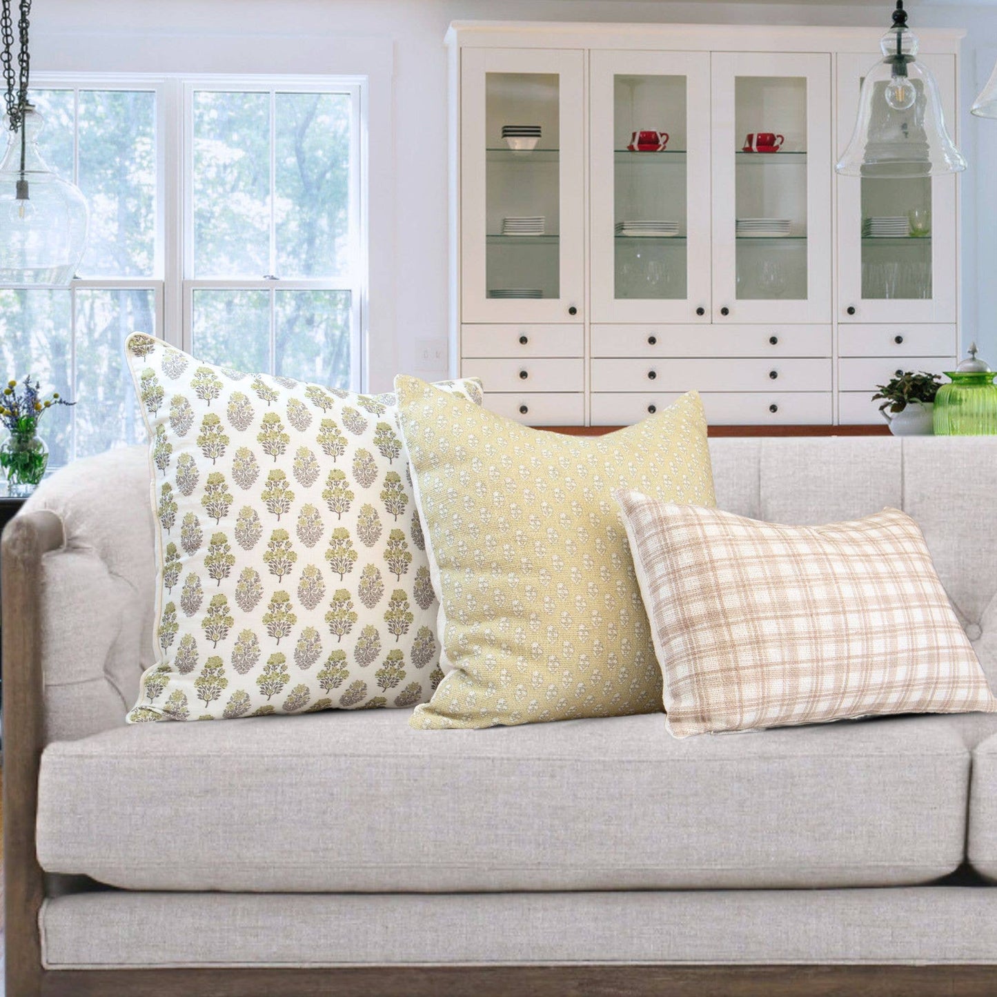 Vivienne Mughal Flower Pillow Cover – Sage Floral Design