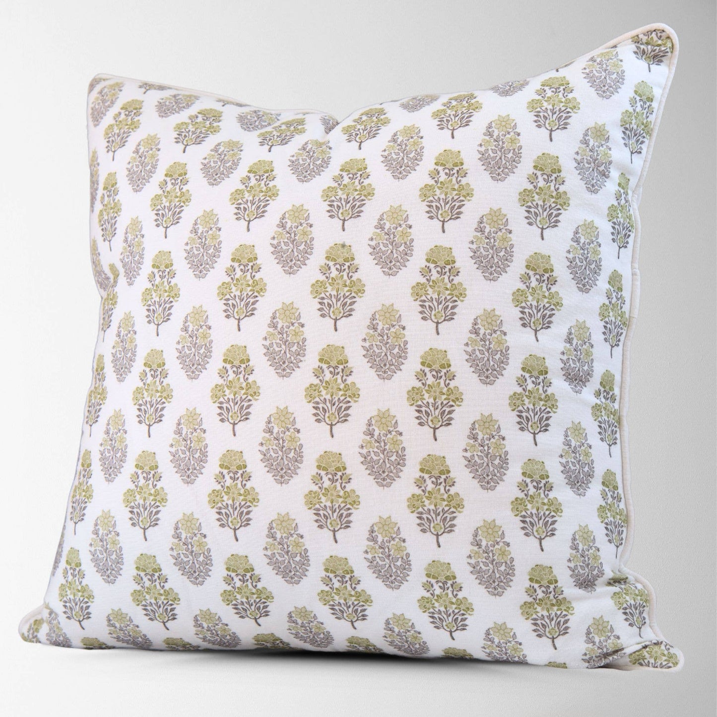 Vivienne Mughal Flower Pillow Cover – Sage Floral Design