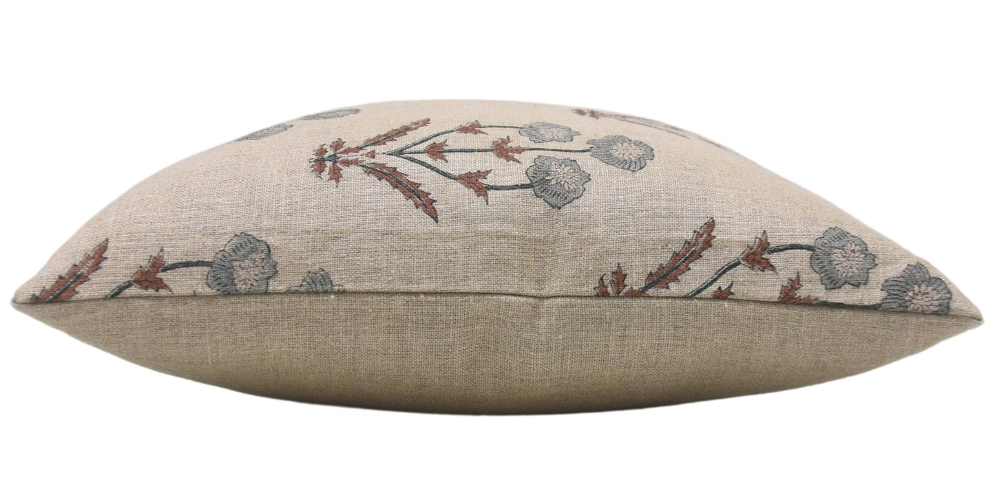 Decorative Block Design Thick Linen Pillow Cover - Amitabh