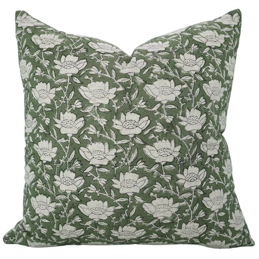 Boho Block Print Cotton Linen Pillow Cover - Dhruv