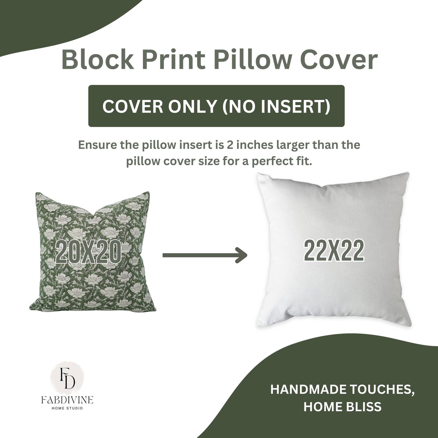 Boho Block Print Cotton Linen Pillow Cover - Dhruv