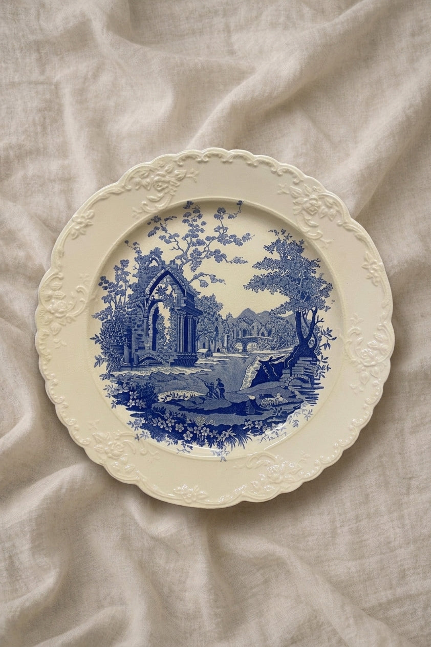 Blue English Abbey Dinner Plate