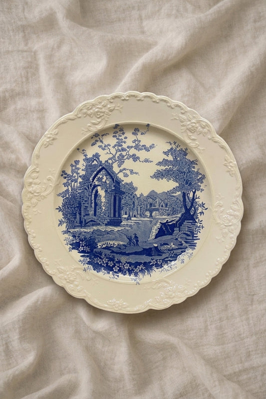 Blue English Abbey Dinner Plate