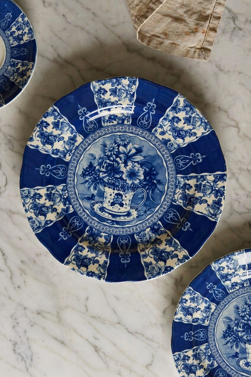 Blue & White Reproduction Dinner Plates