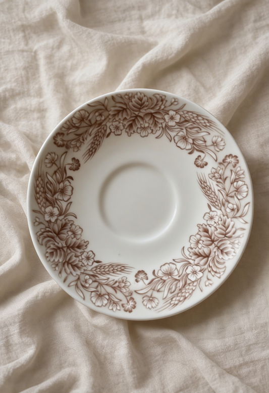 Brown Transferware Saucer