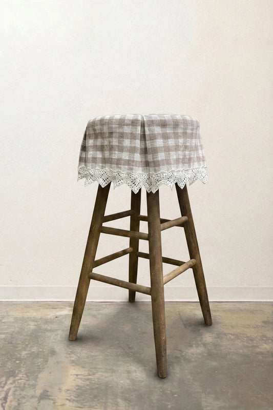 Foundry Stool with Pleated Cover