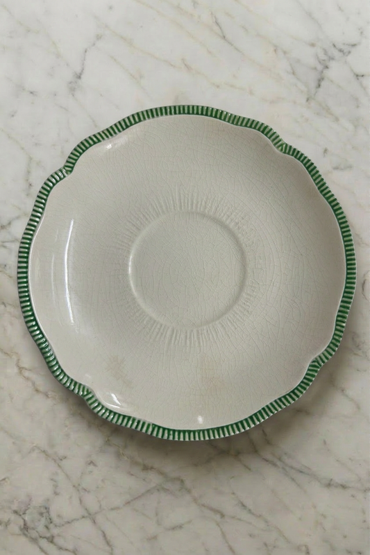 Green Rimmed Saucer