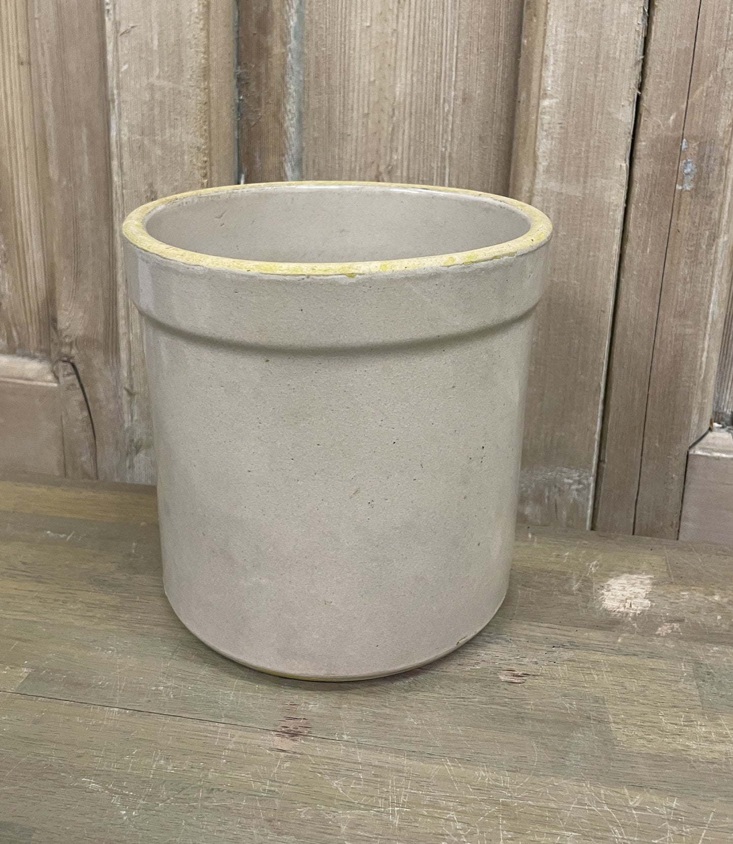 White Stoneware Crock