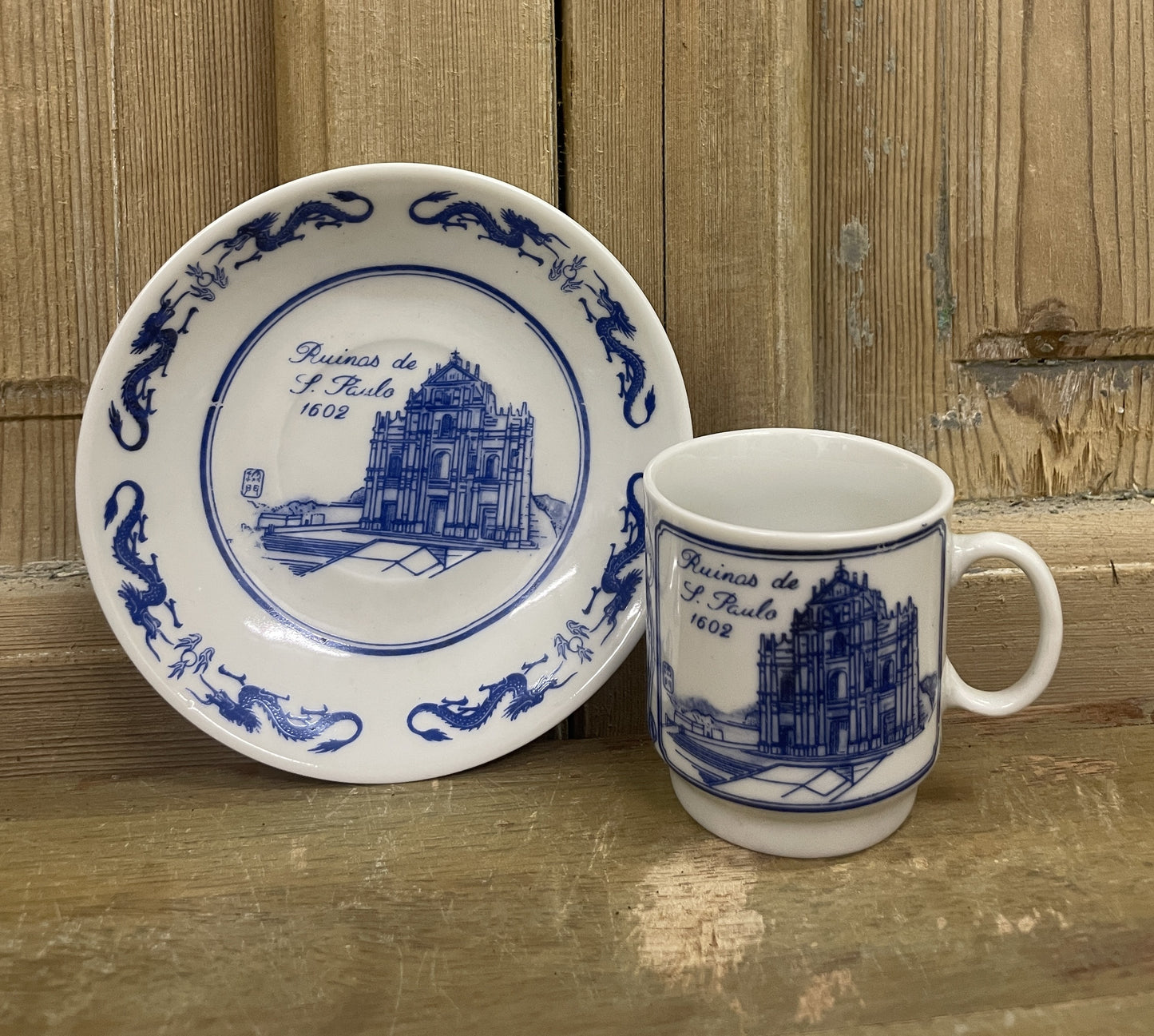 Blue & White Teacup/Saucer - Set of 6