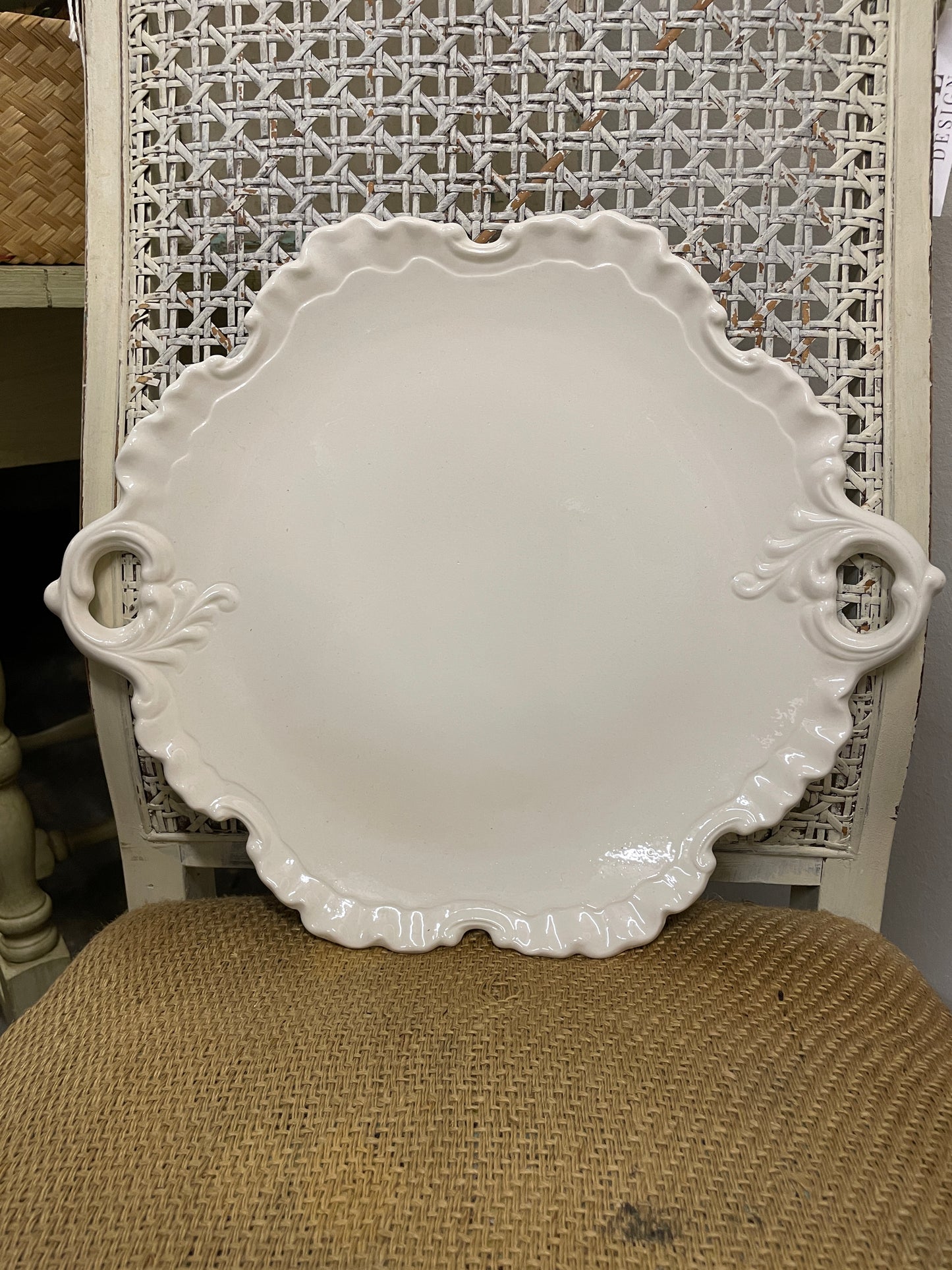 White Scalloped Platter