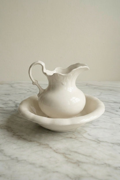 White Pitcher & Basin