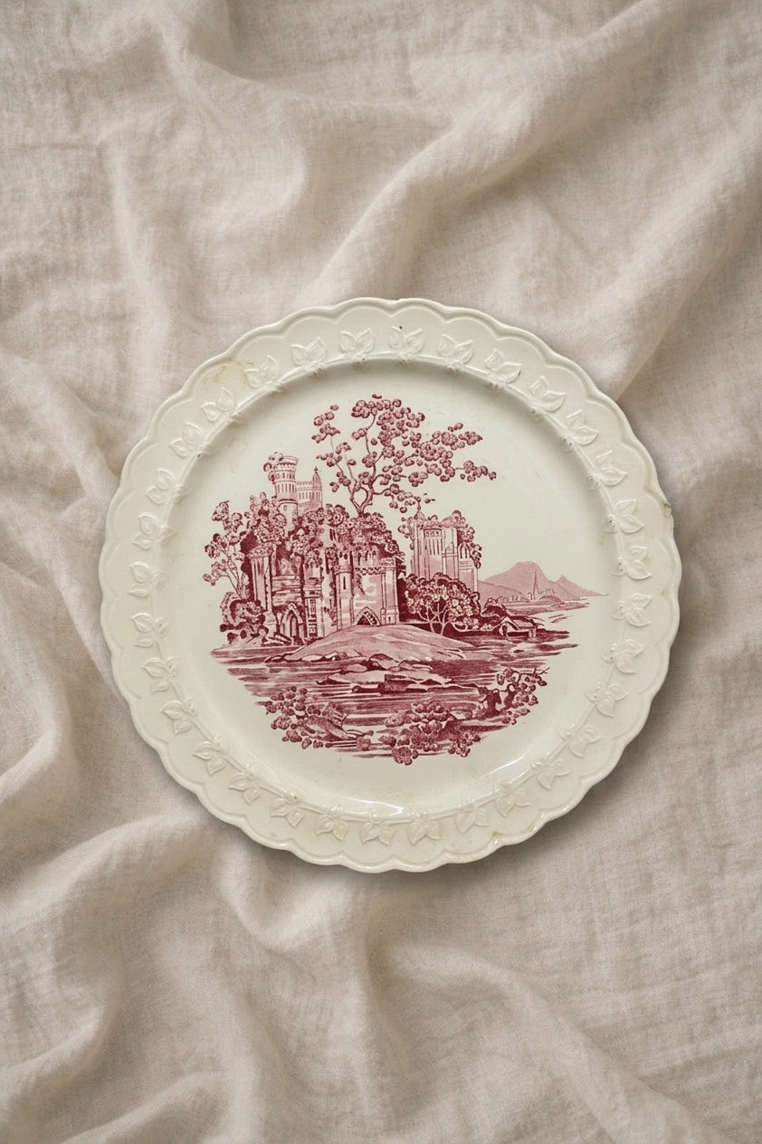 Scalloped Red Dinner Plate