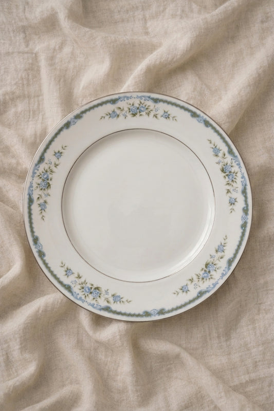 Vintage Blue & Green Floral Plate