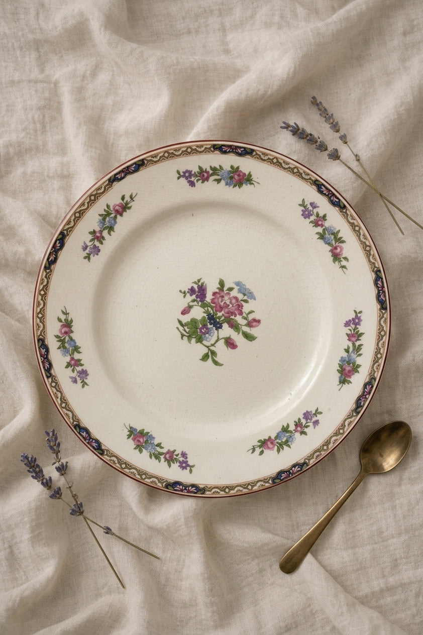 Vintage Floral Dinner Plate