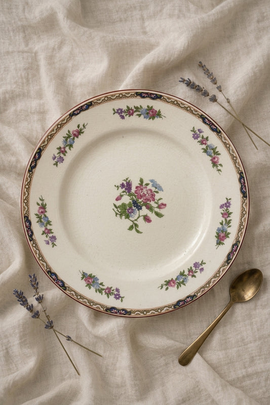 Vintage Floral Dinner Plate