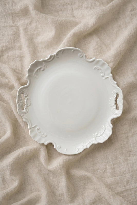 White Scalloped Plate