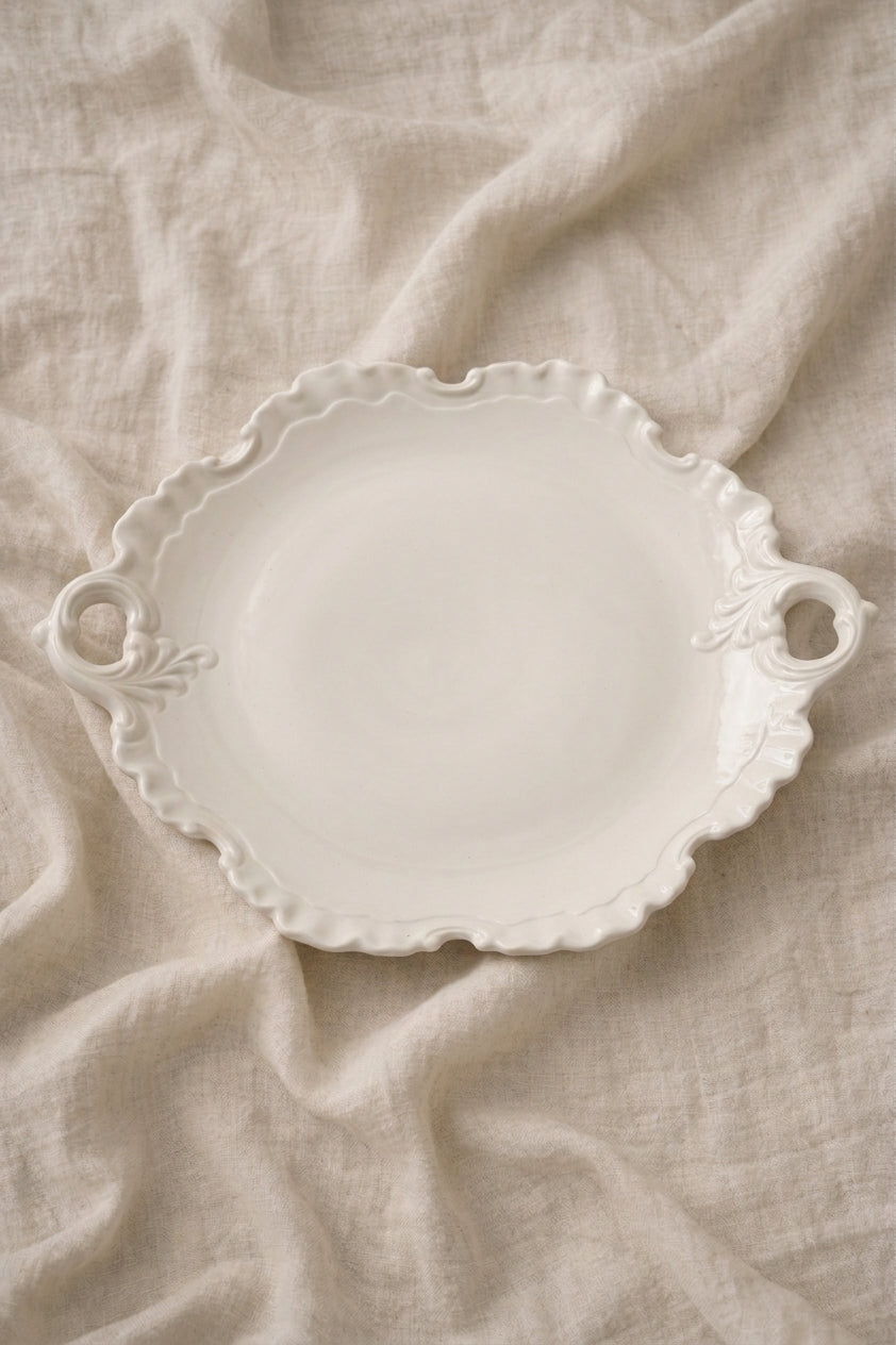 White Scalloped Platter