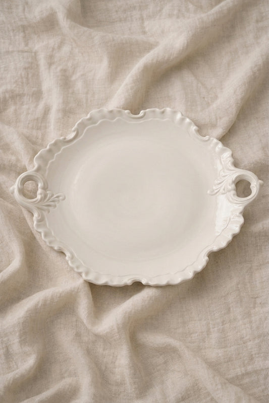 White Scalloped Platter